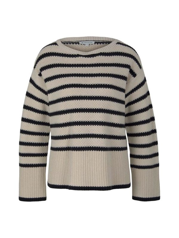 1030345 Pullover TOM TAILOR wmn 29228 navy soft beige stripe knit