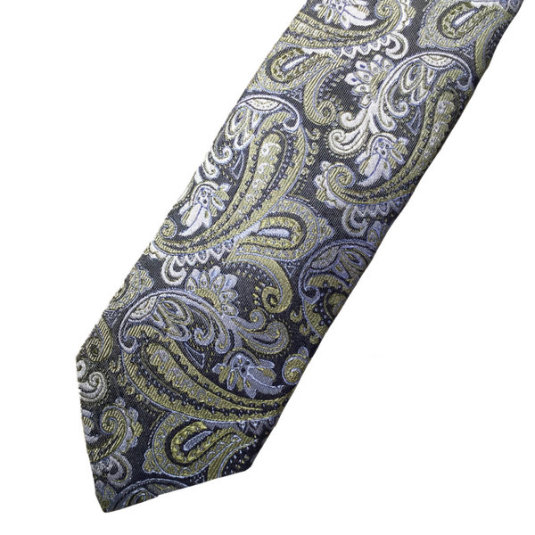01111-0987 Krawatte MONTI 4060 grün paisley