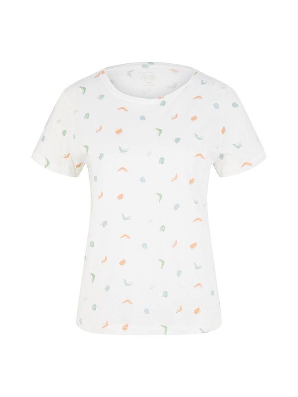 1035378 T-Shirt TOM TAILOR wmn 31577 offwhite abstract dot print