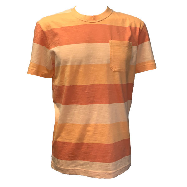 1035616 T-Shirt TOM TAILOR men 31499 washed out orange blockstripe
