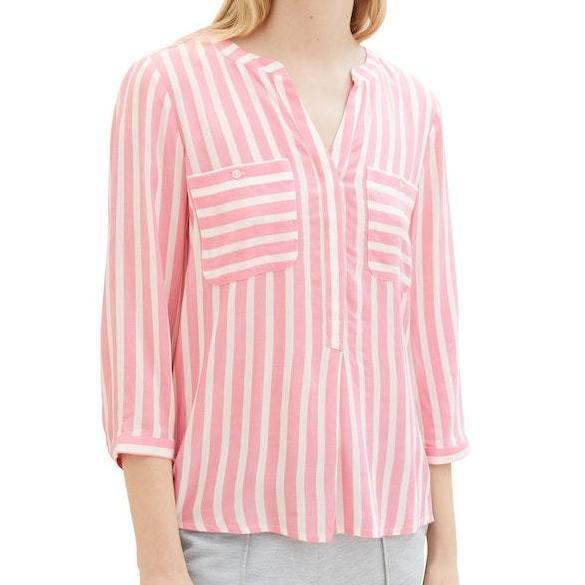 1016190 Bluse TOM TAILOR wmn 35245 pink offwhite stripe